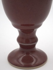 DK Clay NC Studio Pottery Goblet Chalice Tumblers Oxblood Glaze Pair 6.625″