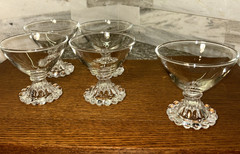 Anchor Hocking Boopie Clear Champagne /Sherbet Glasses 3 ½” Tall, 3 1/2 Set Of 5