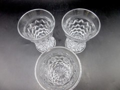 3 Fostoria American Flat Bottom Flared 4 1/4″ Glasses