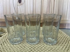Vintage Crisa Clear Glass Juice Tumblers Set of 6 Cups