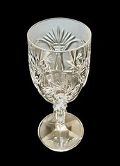 Vintage Bohemian Czech Cut Crystal 13” Decanter w/ Wine Glasses Pinwheel Mint