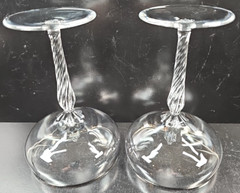 2 Lenox Madison Platinum Champagne Sherbert Glasses Set Crystal Twisted Stemware