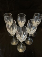 Four (4) Crystal WINE GLASSES Flame D’Amore by Mikasa 6 ounce size