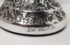 Don Sheil Goblet 1980 Silvered Stalagmites Over 1 Lbs Durable Balanced In Hand