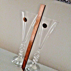 Cristal D’ Arques 24% lead Crystal Mellinial Champagne Glasses Pair