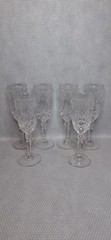SET OF 6 CRISTAL D’ARQUES-DURAND ANTIQUE CLEAR KNOB STEM CHAMPAGNE FLUTES GLASS