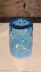 Vintage Set of 5 EAPG Dugan Coinspot Inverted Thumbprint Glasses Turquoise Blue