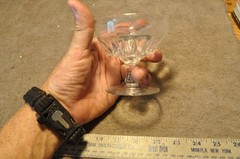 Vintage Footed Sherbet Glasses One Glass , Etched Flowers see pictures