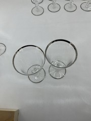 Vintage Imperial Glass Ohio Twist Clear Platinum Crystal Stemware Lot of 17