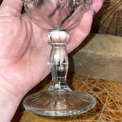 Vintage Libbey Ornate Hobstar Stem Footed Water 10 oz 7.25 in Goblets Lot of 2