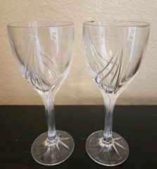 Pair Of Lenox Crystal Debut Wine Glasses- 8 1/4”-No Chips or Cracks