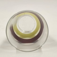 Set 4 Libbey’s Multicolor Striped Designed Pressed Glass Tumblers 5″ Vtg 1970’s