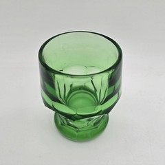 Vintage Viking Green Georgian Tumbler Glass Honeycomb 6 ounce 3.5″