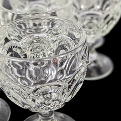 LE Smith Moon And Stars Vintage Claret Wine Glasses Set 8 Clear Pressed Glass