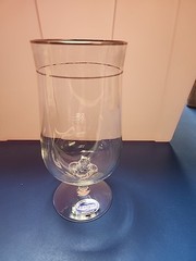 Lenox MOONSPUN Crystal Iced Tea Glass Etched Platinum Trim Nice