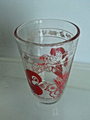 Vintage Kraft Kiddie Cups Childrens Swanky Swig Juice Glass Baby Elephant & Bird