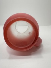 Anchor Hocking Blendo Pink Frosted Glass Pitcher Ice Lip 10” Tall MCM