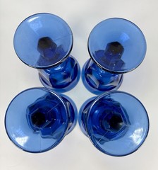 Set of 4 Imperial Old Williamsburg Cobalt Blue Goblets Wine Water Glasses