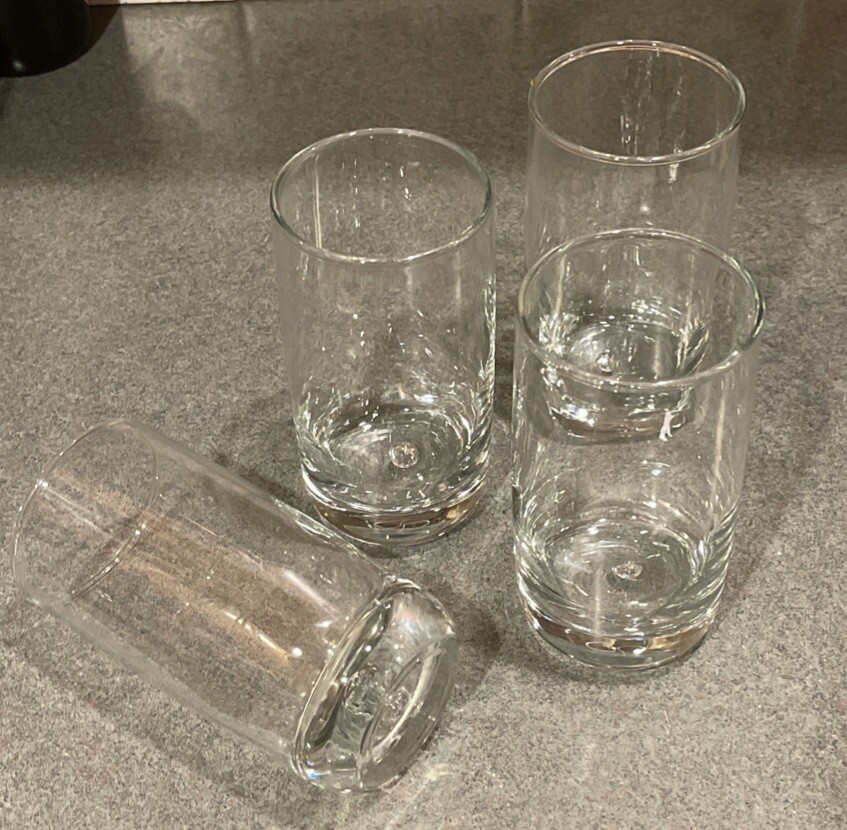 PASABAHCE ‘Centra’ BUBBLE BASE Drinking GLASS Highball Tumbler XLNT Heavy Duty
