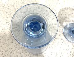 Libbey Sirrus Blue Wine Iced Tea Glasses Set of 2 ribbed /rings Barware