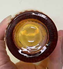 Fostoria Opalescent Gold Needlepoint Glass Tumbler Set Of 2 EUC Original Sticker