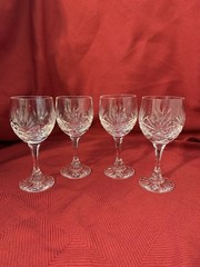 Set of 4 ZAWIERCIE Monika Crystal Cordial/Liqueur Glasses Circa 1990’s Retired