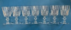 Vintage Fine Crystal 12 Panels Water, Wine Goblet 6 1/4 Set of 7 Free Ship in US