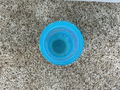Vintage 1960s Wheaton Bullseye Opalescent Blue 6.75″ Glass Tumbler