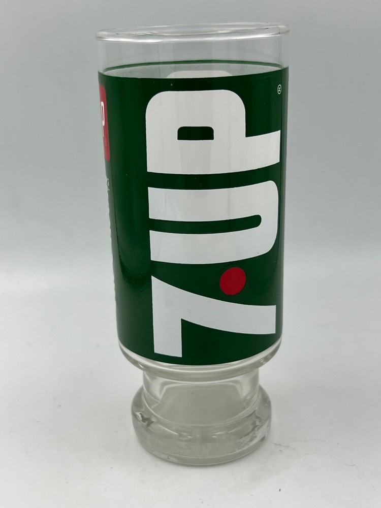 Vintage 7 UP Glass Tumbler Pedestal Glass