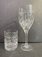 Ralph Lauren Aston Lo-Ball Rocks Tumbler & Tall Wine/Water Glass – MINT
