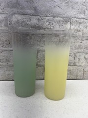 Tom Collins Highball Glasses MCM Blendo Ombre Frosted 6.75” Vtg Set Of 2