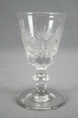 Early 19th Century Pittsburgh Hand Blown Cut Flint Glass Wine Glass Circa 1820 B
