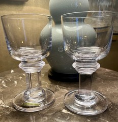 Two DANSK Carla Crystal WATER Glasses JHQ Rare Vintage 1970 – 1 Has Orig Sticker