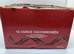 Christmas Old Fashioned / Whiskey Glasses 14 oz Set 4