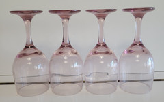 4 Libbey Premiere Plum Pink Water Wine Stemmed Goblets 7 Inches Holds 11.5 Ozs