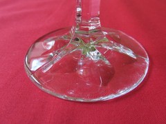 Set 3 Vtg Bohemian Diamond Fan Crystal Hock Wine Glasses w/Hex Wafer Stem 6 3/8″