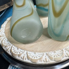 VTG Spiral Bubble 6.5″ Art Glass Hand Blown Mate Bubble Glass Tumbler OOAK Rare!