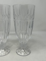 2 SHANNON CRYSTAL GLASSES SLOVAKIA ELOQUENT 8”TALL Designs Of Ireland 24%L HTF