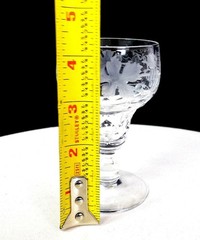 Val St Lambert Cut Crystal Vignes 2pc Grapes Leaves 4oz 4 1/4″ Wine Glasses 1950