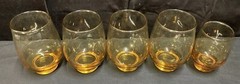 Libbey Amber Gold Juice Bar Glasses Set of 5