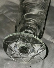 VTG Tiffin Franciscan Woodstock Hobstar Star Cut Footed Base Glass Wreath Band