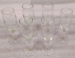 ‘1 EACH’ – NORITAKE SASAKI WHEAT ETCHED CRYSTAL SHERRY GLASSES