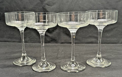 Set of 4 Champagne Sherry Wine Glasses Stemmed Clear All Occasion Glassware