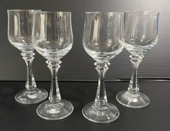 Princeton Clear Blown Crystal Cordial Set Of 4 Faceted Stem Tulip Shaped 2.5oz