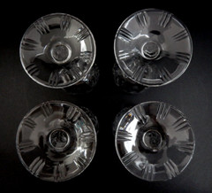 VINTAGE SET OF 4 CUT CRYSTAL CORDIAL APERITIF LIQUEUR GLASSES, BAYEL FRANCE
