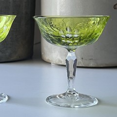 Nachtmann Traube Crystal Glasses Green Grape & Leaf Fine Bavarian Crystal (4)