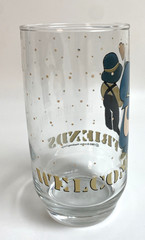 Vintage 1988 Anchor Hocking Welcome Friends Drinking Glass 12oz Boy and Girl