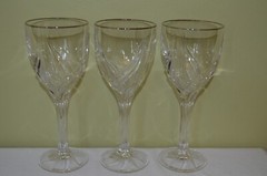 Lenox Crystal Debut Platinum Set of 3 Water Goblets 8 1/4″