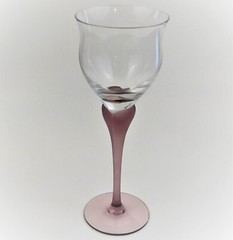 Mikasa Sea Mist Amethyst Frosted Stem Wine Glass 9.25″ Fluted Goblet Vintage