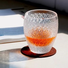 Hand Cut Clear K9 Crystal Whiskey Rock Glasses Edo Kiriko Chrysanthemum 9oz 1PC